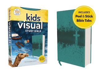 Couverture_NIV, Kids' Visual Study Bible, Leathersoft, Teal, Full Color Interior, Peel/Stick Bible Tabs