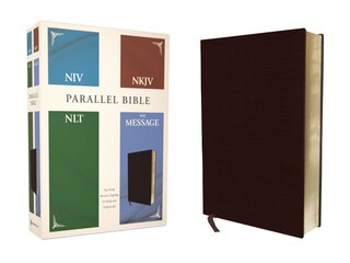 Front cover_NIV, NKJV, NLT, The Message, (Contemporary Comparative) Parallel Bible, Bonded Leather, Burgundy