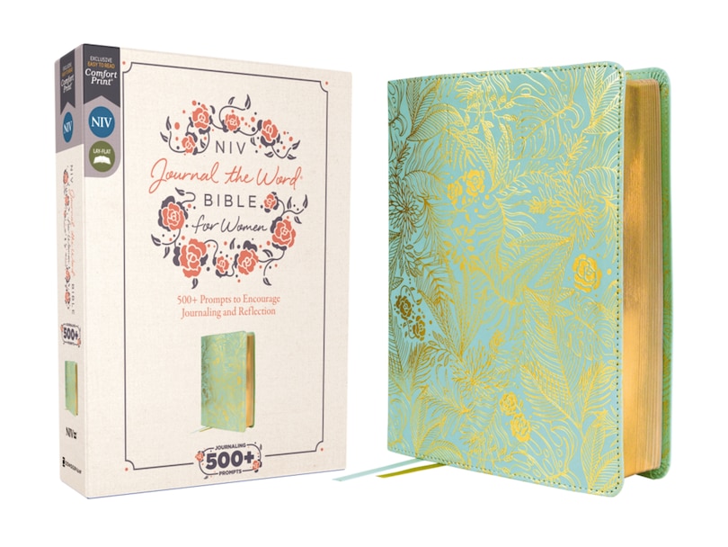 Couverture_NIV, Journal the Word Bible for Women (Perfect for Note-Taking), Leathersoft, Teal, Red Letter, Comfort Print