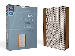 Couverture_NIV, Thinline Bible, Compact, Leathersoft, Brown/White, Zippered, Red Letter, Comfort Print