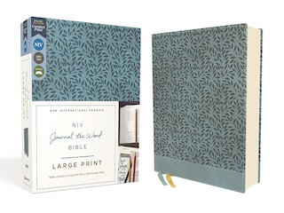 Front cover_NIV, Journal the Word Bible (Perfect for Note-Taking), Large Print, Leathersoft, Teal, Red Letter, Comfort Print