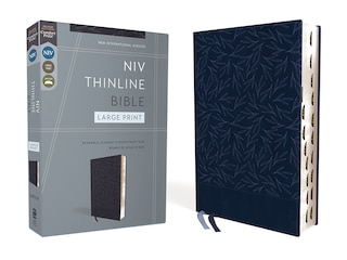 Front cover_NIV, Thinline Bible, Large Print, Leathersoft, Navy, Red Letter, Thumb Indexed, Comfort Print