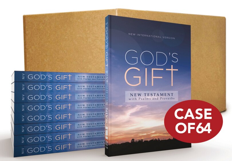 Front cover_NIV, God's Gift New Testament with Psalms and Proverbs, Pocket-Sized, Paperback, Case of 64, Comfort Print