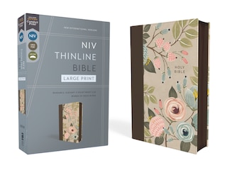 Couverture_NIV, Thinline Bible, Large Print, Leathersoft, Floral, Zippered, Red Letter, Comfort Print