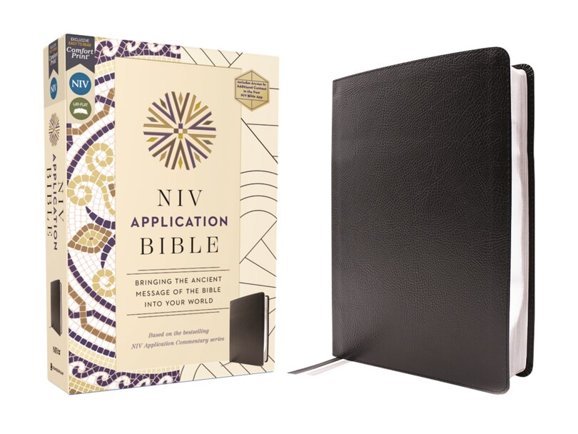 Front cover_NIV Application Bible, European Bonded Leather, Black, Red Letter, Comfort Print