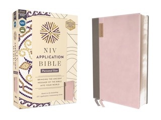 Couverture_NIV Application Bible, Personal Size, Leathersoft, Pink/Gray, Red Letter, Comfort Print