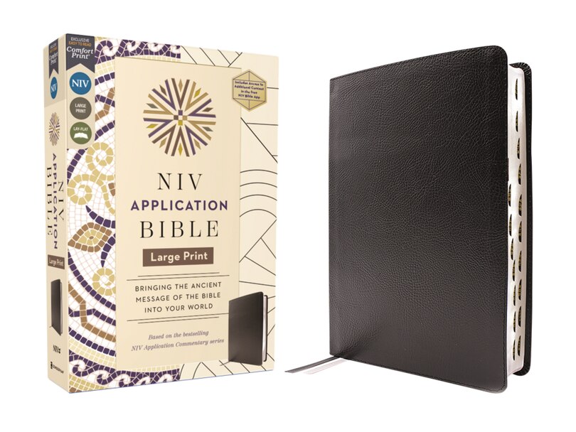 Couverture_NIV Application Bible, Large Print, European Bonded Leather, Black, Red Letter, Indexed, Comfort Print