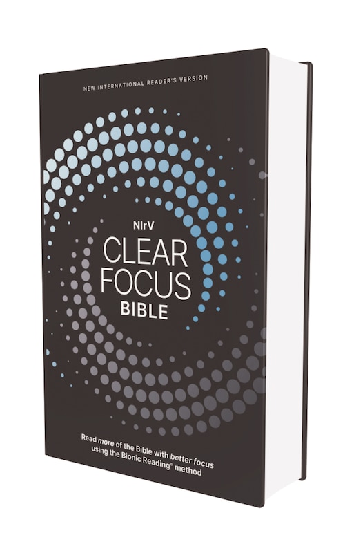 Front cover_NIrV, Clear Focus Bible, Hardcover, Charcoal/Blue