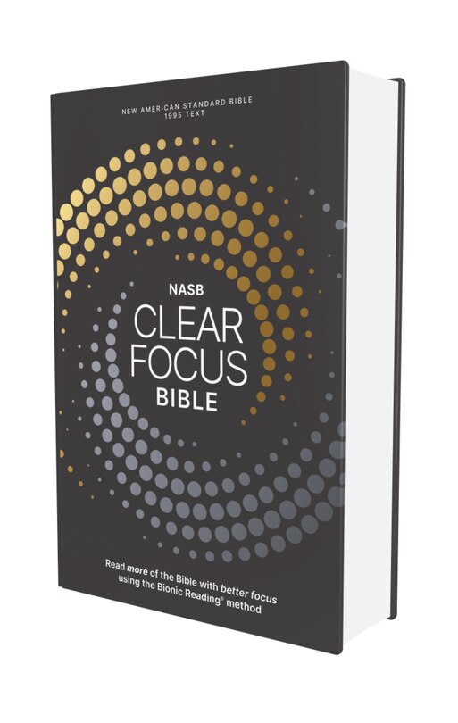Couverture_NASB, Clear Focus Bible, Hardcover, Charcoal/Gold