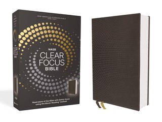 Front cover_NASB, Clear Focus Bible, Leathersoft, Charcoal Brown
