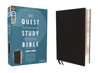Front cover_NIV, Quest Study Bible, Large Print, Bonded Leather, Black, Comfort Print