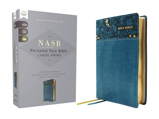 Front cover_NASB, Personal Size Bible, Large Print, Leathersoft, Teal, Red Letter, 1995 Text, Comfort Print
