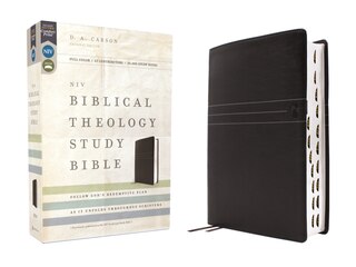 Front cover_NIV, Biblical Theology Study Bible (Trace the Themes of Scripture), Leathersoft, Black, Thumb Indexed, Comfort Print