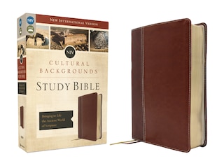 Front cover_NIV, Cultural Backgrounds Study Bible (Context Changes Everything), Leathersoft, Brown, Red Letter