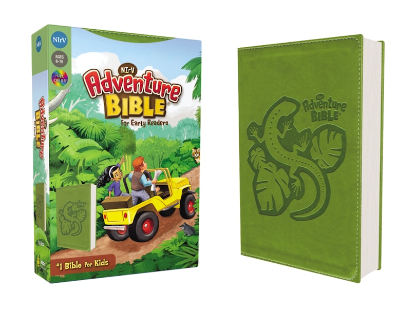 Front cover_Nirv, Adventure Bible For Early Readers, Leathersoft, Green, Full Color