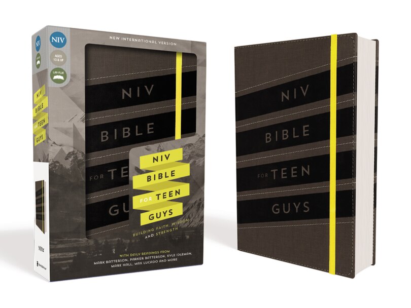 Front cover_Niv, Bible For Teen Guys, Leathersoft, Charcoal, Elastic Closure