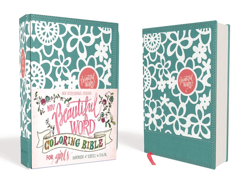 Front cover_Niv, Beautiful Word Coloring Bible For Girls, Leathersoft Over Board, Teal