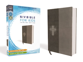 Front cover_Niv, Bible For Kids, Leathersoft, Gray, Red Letter, Comfort Print