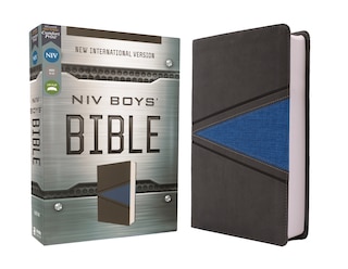 Couverture_Niv, Boys' Bible, Leathersoft, Gray/blue, Comfort Print