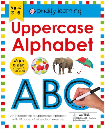 Wipe Clean Workbook: Uppercase Alphabet (enclosed Spiral Binding): Ages 3-6; Wipe-clean With Pen & Flash Cards