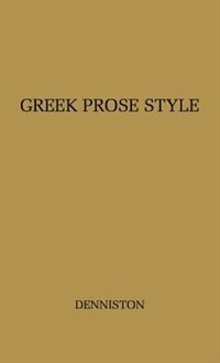 Front cover_Greek Prose Style