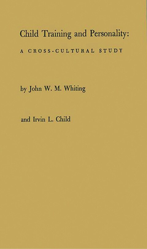 Front cover_Child Training and Personality