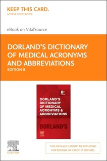 Couverture_Dorland's Dictionary of Medical Acronyms and Abbreviations - Elsevier E-Book on VitalSource (Retail Access Card
