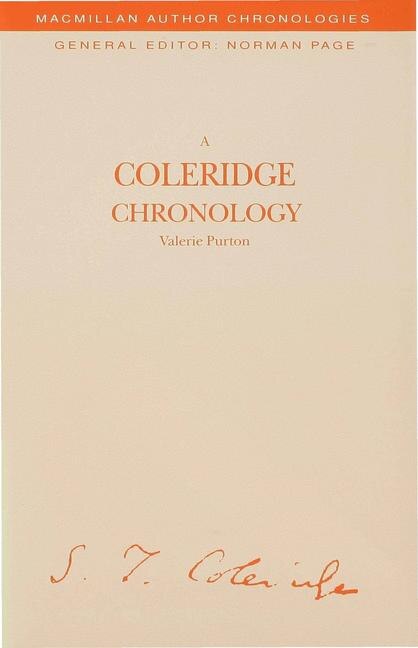 Front cover_A Coleridge Chronology