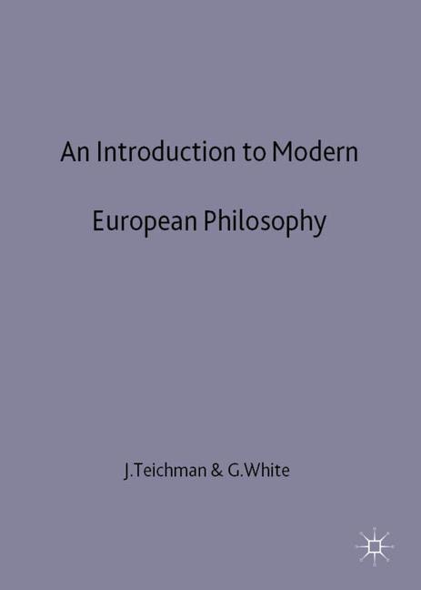 Front cover_An Introduction To Modern European Philosophy