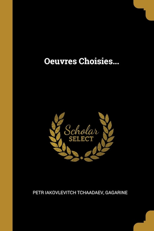Couverture_Oeuvres Choisies...