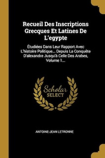 Front cover_Recueil Des Inscriptions Grecques Et Latines De L'egypte