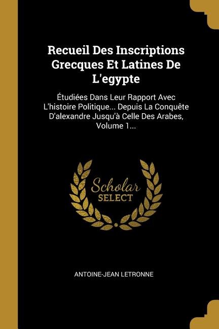 Front cover_Recueil Des Inscriptions Grecques Et Latines De L'egypte