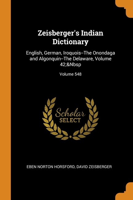 Couverture_Zeisberger's Indian Dictionary