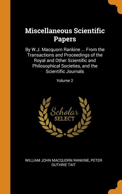 Front cover_Miscellaneous Scientific Papers