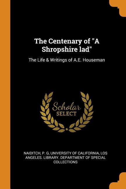 Front cover_The Centenary of A Shropshire lad