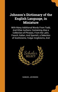 Front cover_Johnson's Dictionary of the English Language, in Miniature