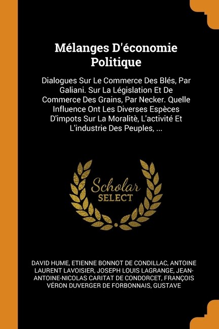 Couverture_Mélanges D'économie Politique