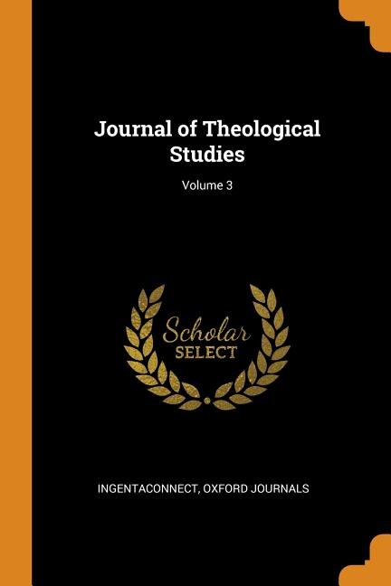 Front cover_Journal of Theological Studies; Volume 3