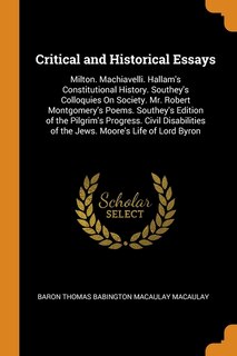 Front cover_Critical and Historical Essays