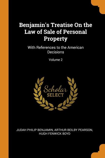 Front cover_Benjamin's Treatise On the Law of Sale of Personal Property