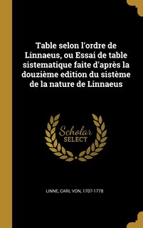 Couverture_Table selon l'ordre de Linnaeus, ou Essai de table sistematique faite d'après la douzième edition du sistème de la nature de Linnaeus