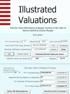 Couverture_Illustrated Valuations + Intrinsic Value Estimations & Bargain Hunting in the style of Warren Buffett and Charlie Munger