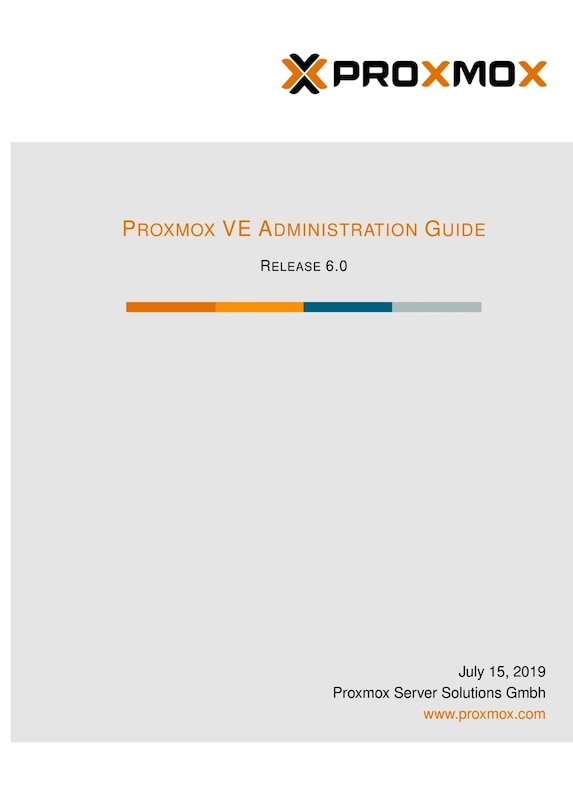 Front cover_Proxmox VE Administration Guide Release 6