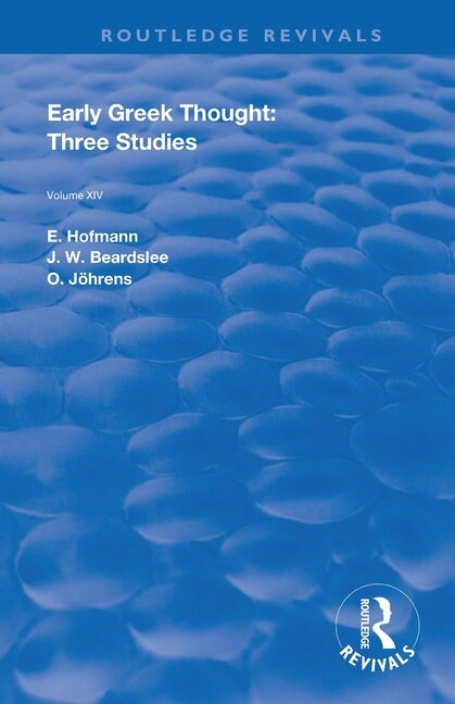 Front cover_Early Greek Thought