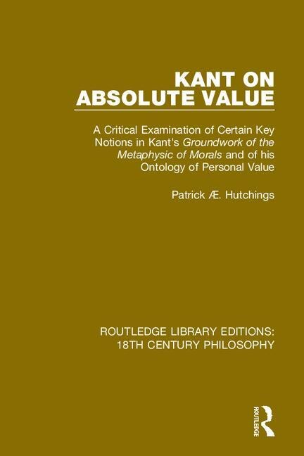 Front cover_Kant on Absolute Value