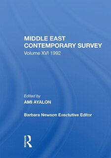 Front cover_Middle East Contemporary Survey, Volume Xvi, 1992