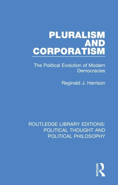 Couverture_Pluralism And Corporatism