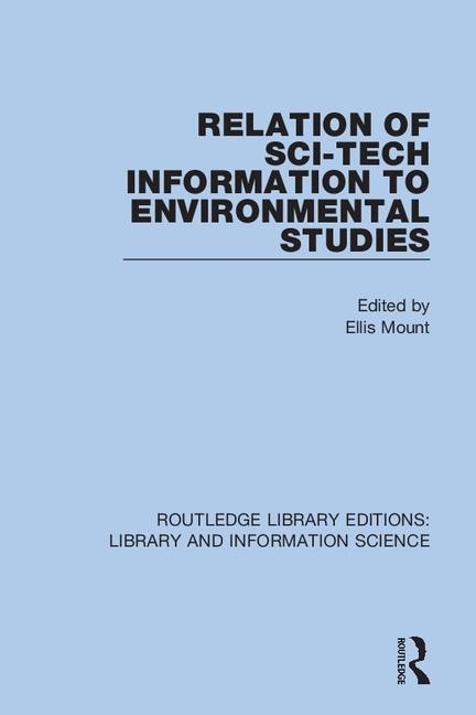 Couverture_Relation Of Sci-tech Information To Environmental Studies