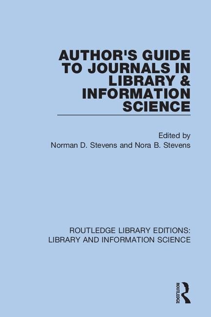 Front cover_Author's Guide To Journals In Library And Information Science