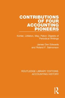 Front cover_Contributions Of Four Accounting Pioneers